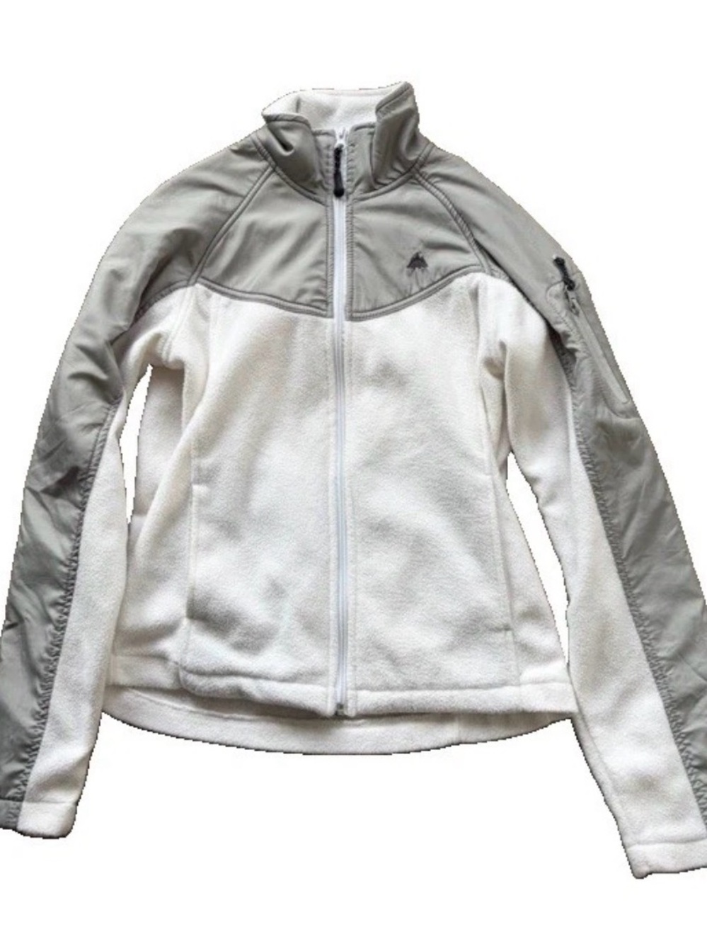 Snozu White and Light Gray Fleece Utility Jacket